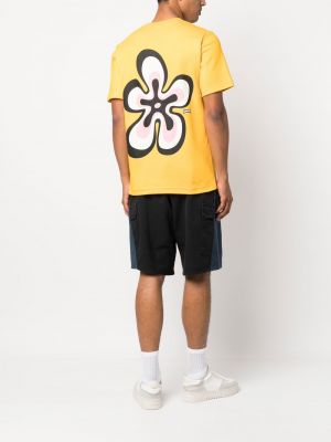 T-krekls ar ziediem ar apdruku Camper dzeltens