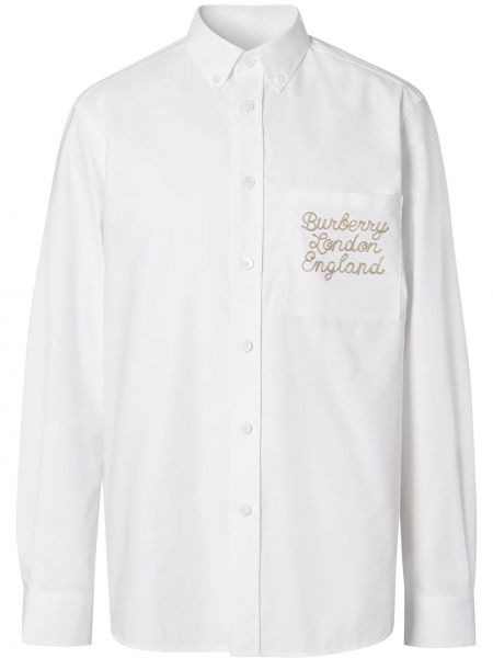 Camisa con bordado Burberry blanco