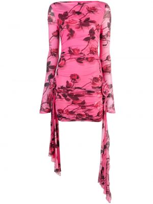 Коктейлна рокля с принт Blumarine розово