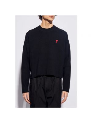 Jersey de algodón de tela jersey Ami Paris negro