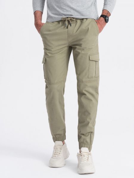 „cargo“ stiliaus kelnės su kišenėmis Ombre chaki