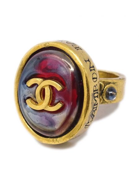 Auksu dengtas auksinis žiedas Chanel Pre-owned auksinė