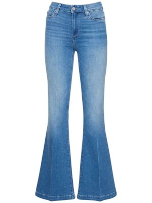Bavlněné zvonové džíny Paige modré