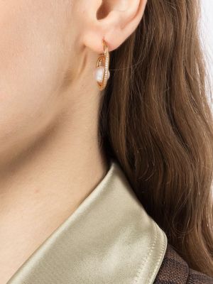 Boucles d'oreilles avec perles à boucle plaquées or Completedworks