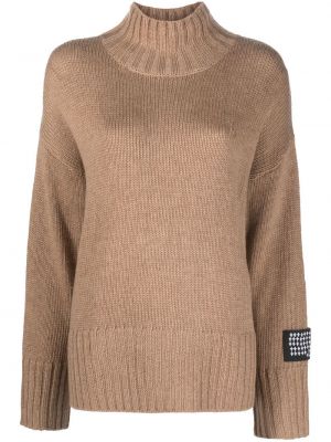 Dzianinowy sweter Ksubi brązowy