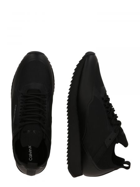 Nėriniuotos nailoninės ilgaauliai batai su raišteliais Calvin Klein juoda