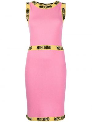 Mini vestido de punto Moschino rosa