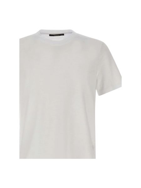 Camiseta de algodón de cuello redondo Kangra blanco