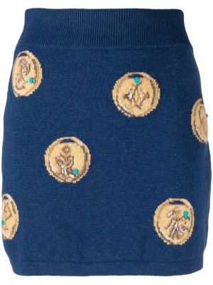 Kašmírové pletená sukně Barrie - modrá