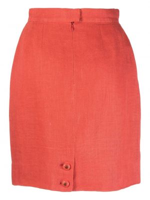 Lněné sukně Chanel Pre-owned červené