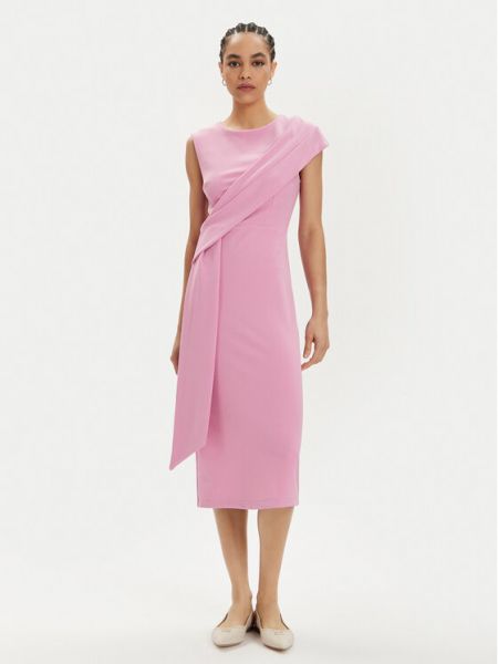 Розовое коктейльное платье Rinascimento