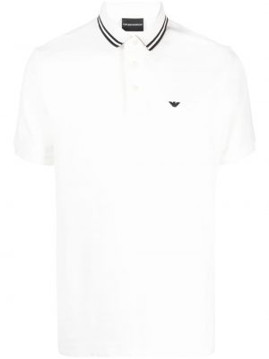 Svītrainas polo krekls Emporio Armani balts