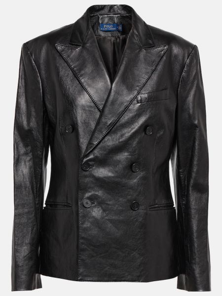 Kožená bunda Polo Ralph Lauren čierna