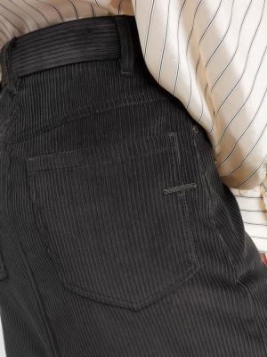 Długa spódnica sztruksowa bawełniana Brunello Cucinelli czarna