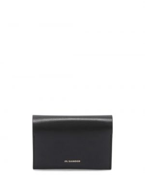 Δερμάτινος πορτοφόλι με σχέδιο Jil Sander μαύρο