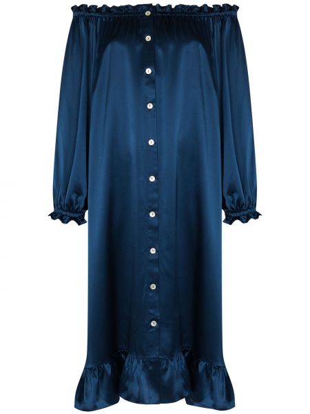 Платье с открытыми плечами Sleeper, синее