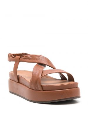 Dabīgās ādas sandales ar platformu Sarah Chofakian brūns