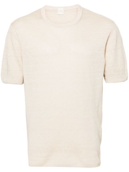 Leinen t-shirt mit rundem ausschnitt 120% Lino beige