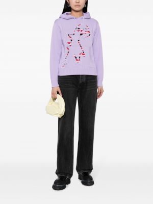 Medvilninis džemperis su gobtuvu Sport B. By Agnès B. violetinė