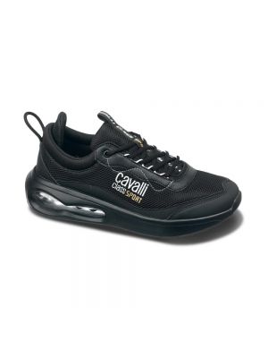 Sneakersy skórzane ze skóry ekologicznej Cavalli Class czarne