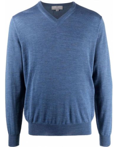 Jersey con escote v de tela jersey Canali azul