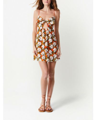 Sukienka w kwiatki z nadrukiem Alice+olivia pomarańczowa