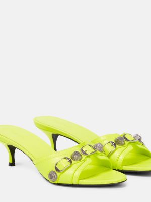 Sandale din piele Balenciaga galben