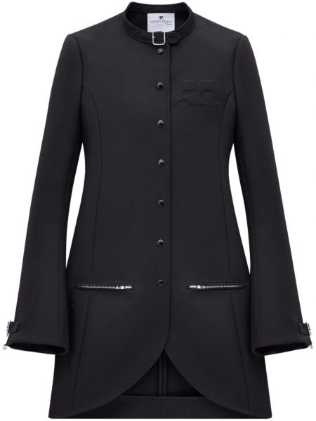 Rozšířený kabát Courrèges černý
