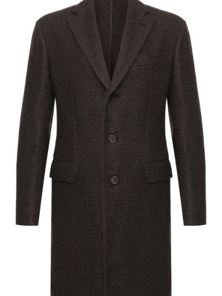 Шерстяное пальто Brioni коричневое