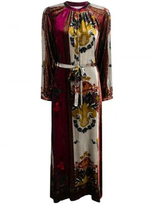 Sukienka midi z nadrukiem Pierre Louis Mascia różowa