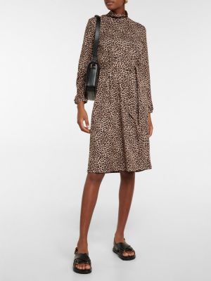 Midi obleka s potiskom z leopardjim vzorcem A.p.c.