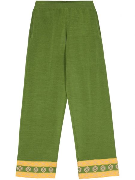 Pantalon droit en tricot Bode vert