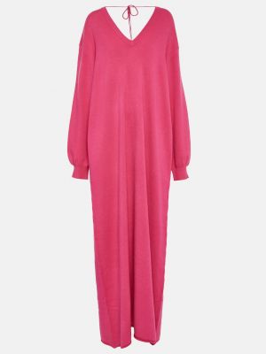 Кашемировое длинное платье Extreme Cashmere розовое