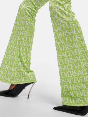 Samt leggings ausgestellt Versace grün
