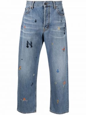 Straight jeans mit stickerei Nick Fouquet blau