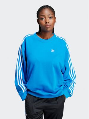 Sweat à rayures oversize Adidas bleu