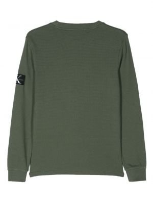 Slim fit džemperis Calvin Klein Jeans zaļš