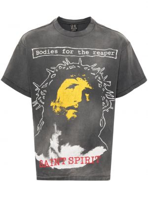 T-krekls ar apdruku Saint Mxxxxxx melns