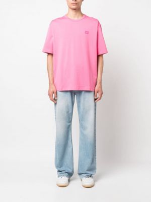 T-shirt mit rundem ausschnitt Acne Studios pink