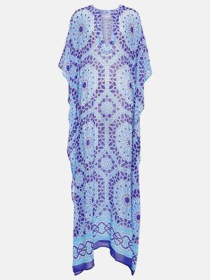 Chiffon kleid mit print Alexandra Miro blau