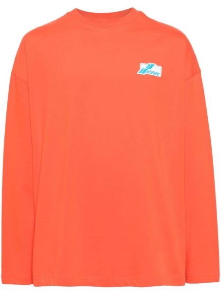 Βαμβακερή μπλούζα με κέντημα We11done πορτοκαλί