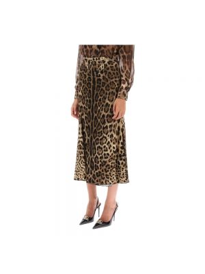 Falda larga leopardo con estampado leopardo Dolce&gabbana