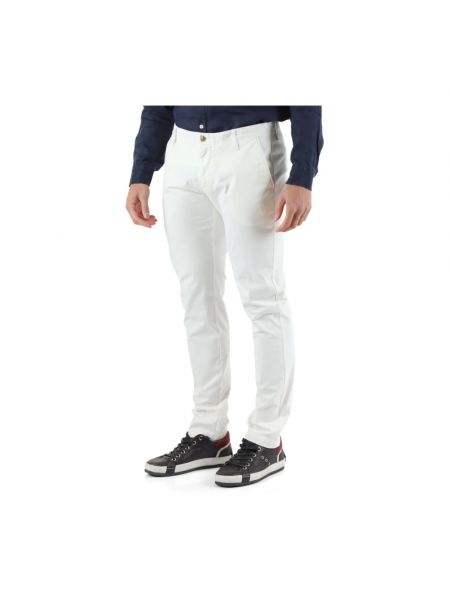 Pantalones chinos con cremallera de algodón At.p.co blanco