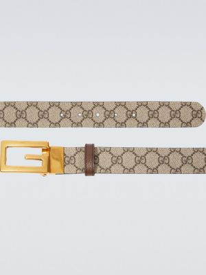 Oboustranný kožený pásek Gucci hnědý
