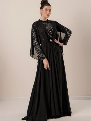 Šifonové flitrované šaty By Saygı čierna