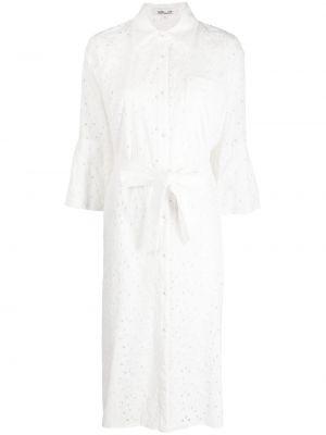Robe chemise brodé Dvf Diane Von Furstenberg blanc