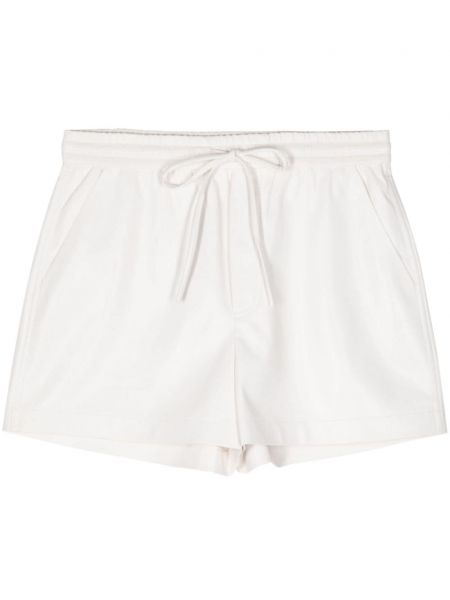 Shorts en cuir Nanushka blanc