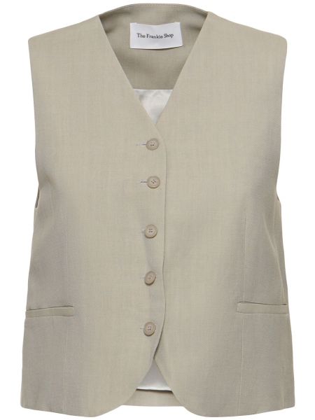 Viskose linned vest The Frankie Shop grøn