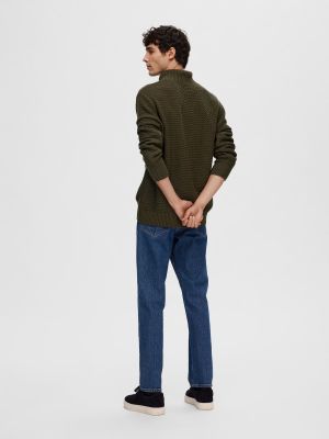 Pull col roulé Selected Homme vert