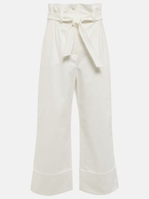 Pantalones de algodón Max Mara blanco